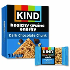 KIND Healthy Grains Energy Dark Chocolate Chunk Bars, 1.4 oz Bar, 10/Box