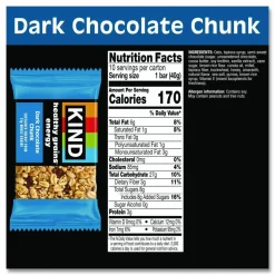 KIND Healthy Grains Energy Dark Chocolate Chunk Bars, 1.4 oz Bar, 10/Box