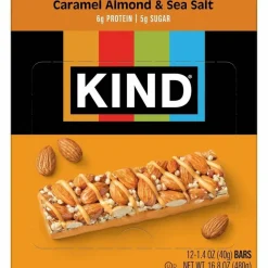 KIND Healthy Snack Bars, Sea Salt/Caramel/Almond, 1.4 Oz, Box Of 12 Bars