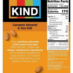 KIND Healthy Snack Bars, Sea Salt/Caramel/Almond, 1.4 Oz, Box Of 12 Bars