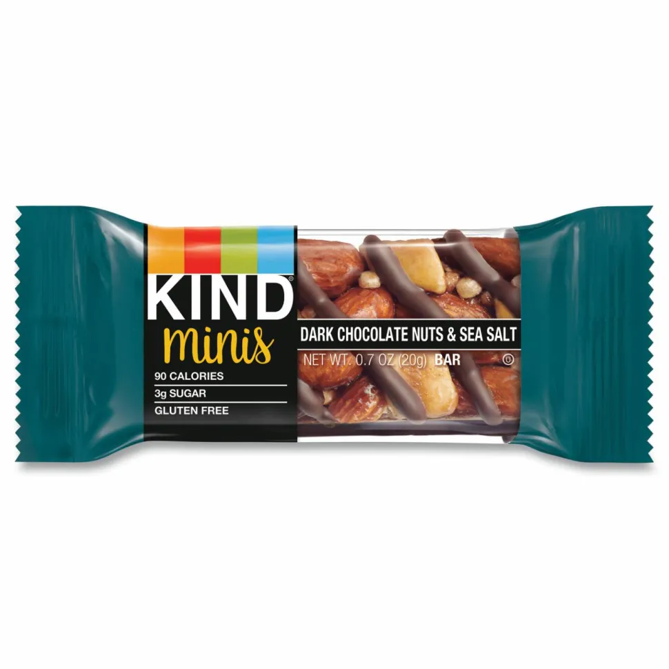 KIND Minis, Dark Chocolate Nuts/Sea Salt, 0.7 oz Bar, 10/Pack