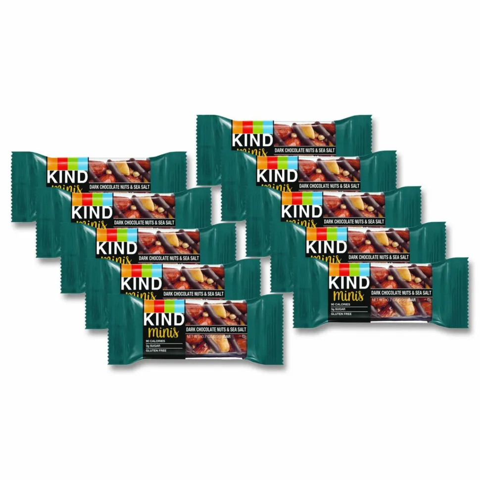 KIND Minis, Dark Chocolate Nuts/Sea Salt, 0.7 oz Bar, 10/Pack