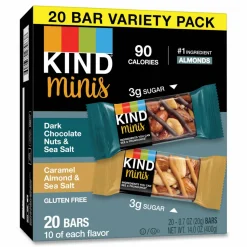 KIND Minis Nuts & Sea Salt Nut Bars Variety - Cholesterol-free, Gluten-free, Low Glycemic, Trans Fat Free, Low Sugar, Low Sodium - 27964