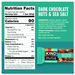KIND Minis Nuts & Sea Salt Nut Bars Variety - Cholesterol-free, Gluten-free, Low Glycemic, Trans Fat Free, Low Sugar, Low Sodium - 27964