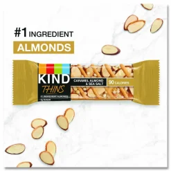 KIND Thins Dark Chocolate Nuts and Sea Salt/Caramel Almond and Sea Salt Variety Pack, 0.74 oz Bar, 20/Box