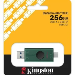 Kingston DataTraveler Duo 256GB (USB 3.2 (Gen 1) Type A + USB 3.2 (Gen 1) Type C) On-The-Go Flash Drive