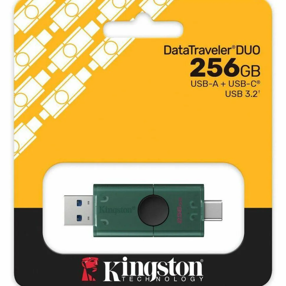 Kingston DataTraveler Duo 256GB (USB 3.2 (Gen 1) Type A + USB 3.2 (Gen 1) Type C) On-The-Go Flash Drive