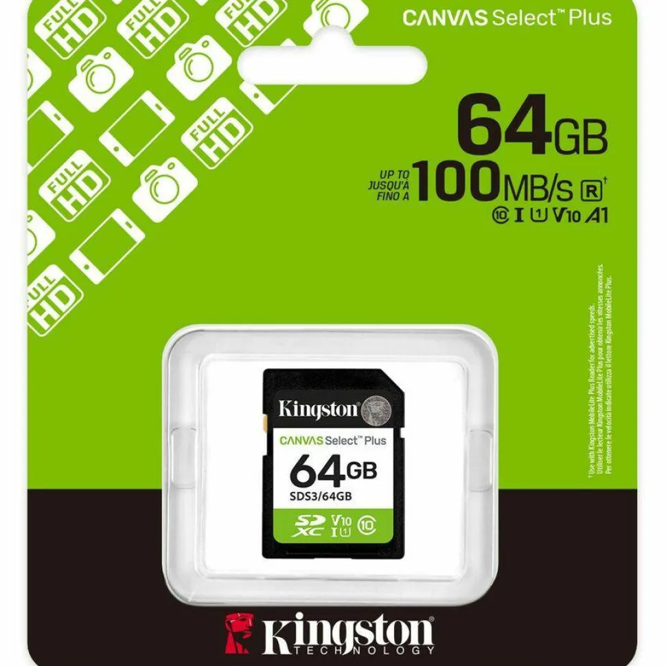 Kingston Canvas Select Plus 64 GB Class 10/UHS-I (U1) V10 SDXC