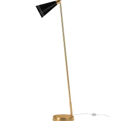 Kintam 62.25" Tall Floor Lamp with Metal Shade in Brushed Brass/Matte Black