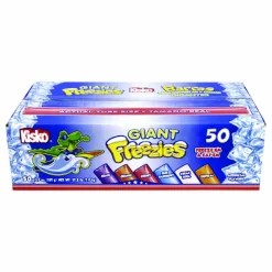 Kisko Giant Freezies, 6 Assorted Flavors, 5.5 oz Sleeve, 50 Sleeves/Box