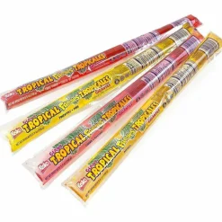 Kisko Giant Tropical Freezies Ice Pops, Fruit Punch, Guava, Mango, Pineapple, 5.5 oz Tube, 50/Carton