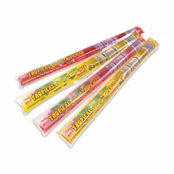 Kisko Giant Tropical Freezies Ice Pops, Fruit Punch, Guava, Mango, Pineapple, 5.5 oz Tube, 50/Carton