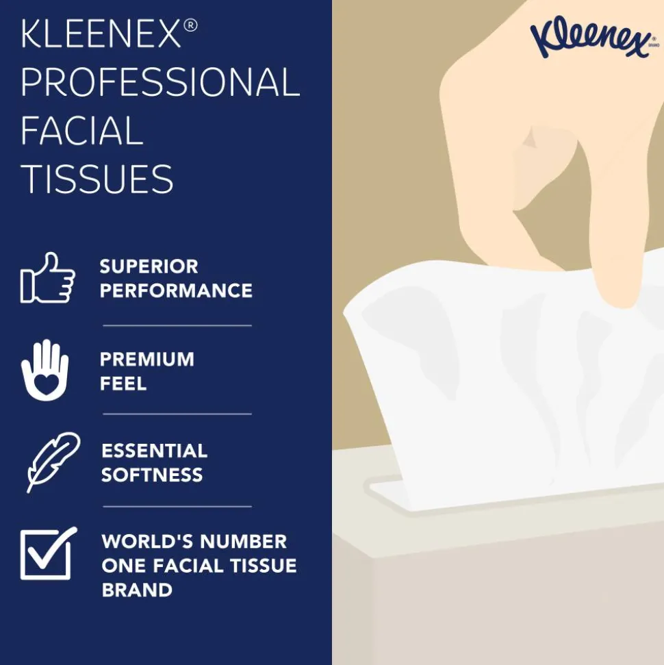 Kleenex FSC Certified 2-Ply Facial Tissues, 8 2/5" x 8 3/5", White, 125 Tissues Per Box, Case Of 48 Boxes