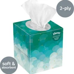 Kleenex Professional Facial Tissue, Upright Facial Tissue Cube Boxes for Business, 90 Sheets, 6 Boxes