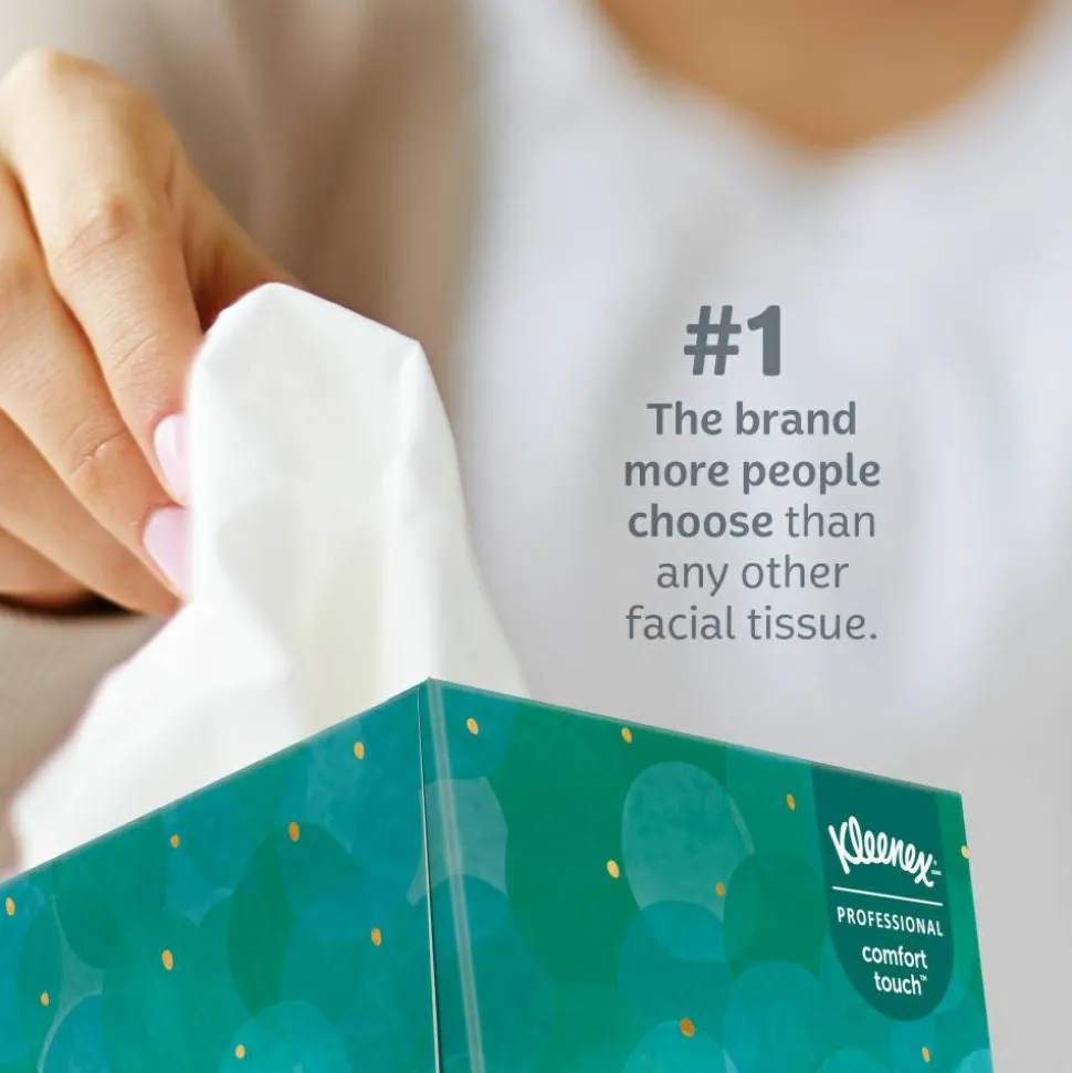 Kleenex Professional Facial Tissue, Upright Facial Tissue Cube Boxes for Business, 90 Sheets, 6 Boxes