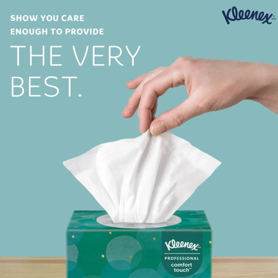 Kleenex Professional Facial Tissue, Upright Facial Tissue Cube Boxes for Business, 90 Sheets, 6 Boxes