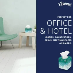 Kleenex Professional Facial Tissue, Upright Facial Tissue Cube Boxes for Business, 90 Sheets, 6 Boxes