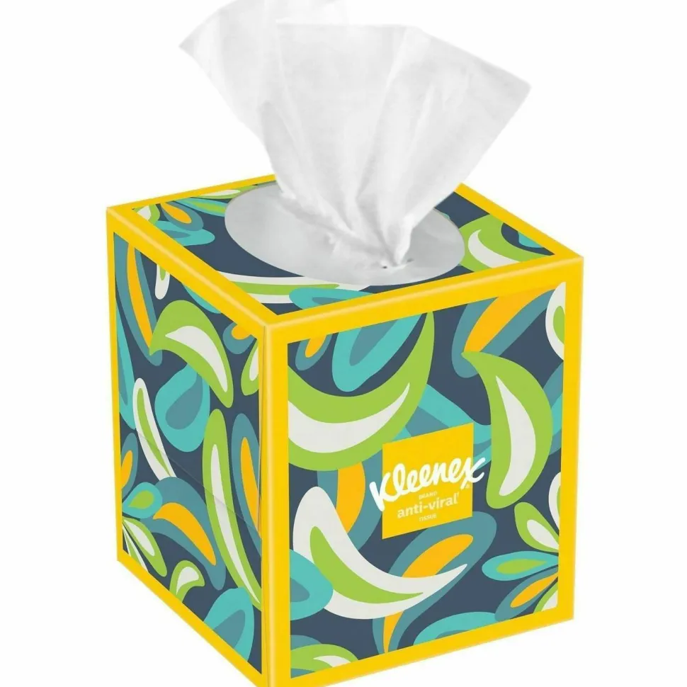 Kleenex Anti-Viral Facial Tissue, 3-Ply, White, 55 Sheets/Box, 27 Boxes/Carton
