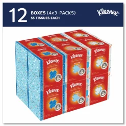 Kleenex Anti-Viral 3-Ply Facial Tissue, White, 68 Sheets Per Box, Carton Of 12