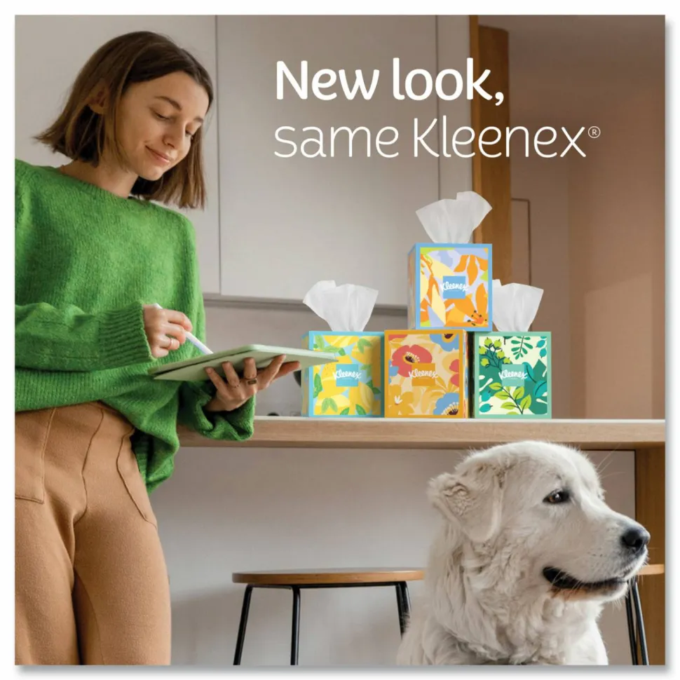 Kleenex Lotion Facial Tissue, 3-Ply, White, 60 Sheets/Box, 27 Boxes/Carton