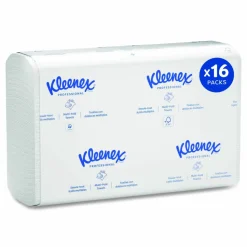 Kleenex Multifold Paper Towels (01890), White, 16 Packs / Case, 150 Tri Fold Paper Towels / Pack, 2,400 Towels / Case