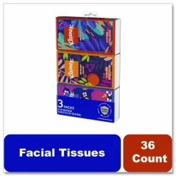 Kleenex On The Go Packs Facial Tissues, 3-Ply, White, 10 Sheets/Pouch, 3 Pouches/Pack, 36 Packs/Carton