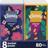 Kleenex On The Go Packs Facial Tissues, 3-Ply, White, 10 Sheets/Pouch, 8 Pouches/Pack, 12 Packs/Carton