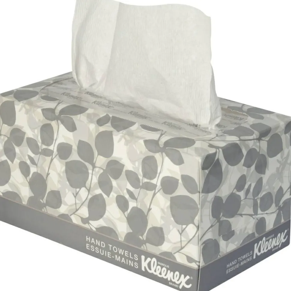 Kleenex1-Ply Hand Towels in a Pop-Up Box, 120 Sheets Per Box, Pack Of 18 Boxes