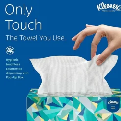 Kleenex1-Ply Hand Towels in a Pop-Up Box, 120 Sheets Per Box, Pack Of 18 Boxes