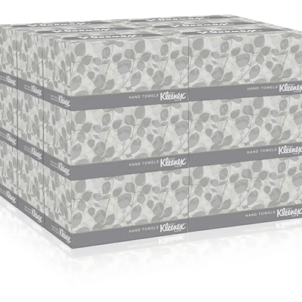 Kleenex1-Ply Hand Towels in a Pop-Up Box, 120 Sheets Per Box, Pack Of 18 Boxes