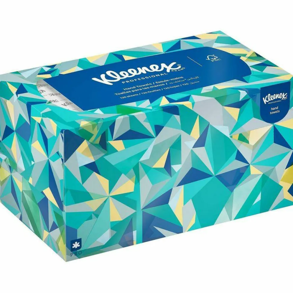 Kleenex1-Ply Hand Towels in a Pop-Up Box, 120 Sheets Per Box, Pack Of 18 Boxes