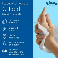 Kleenex Professional C-Fold Paper Towels, 150 Sheets Per Pack, Case of 16 Packs