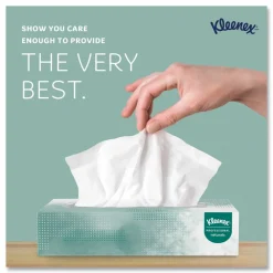 Kleenex Professional Naturals Facial Tissue, 2-Ply, White, Flat Facial Tissue Boxes for Business, 125 Sheets Per Box, Case of 48 Boxes