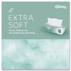 Kleenex Professional Naturals Facial Tissue, 2-Ply, White, Flat Facial Tissue Boxes for Business, 125 Sheets Per Box, Case of 48 Boxes
