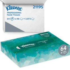 Kleenex Professional White Facial Tissue Junior Pack, 2-Ply, 48 Sheets/Box, 64 Boxes/Carton