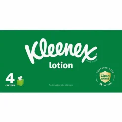 Kleenex Soothing Lotion 3-Ply Tissues, White, 60 Tissues Per Box, Case Of 4 Boxes
