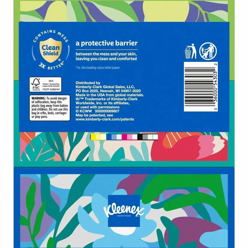 Kleenex Trusted Care Facial Tissue, 2-Ply, White, 160 Sheets/Box, 3 Boxes/Pack, 12 Packs/Carton