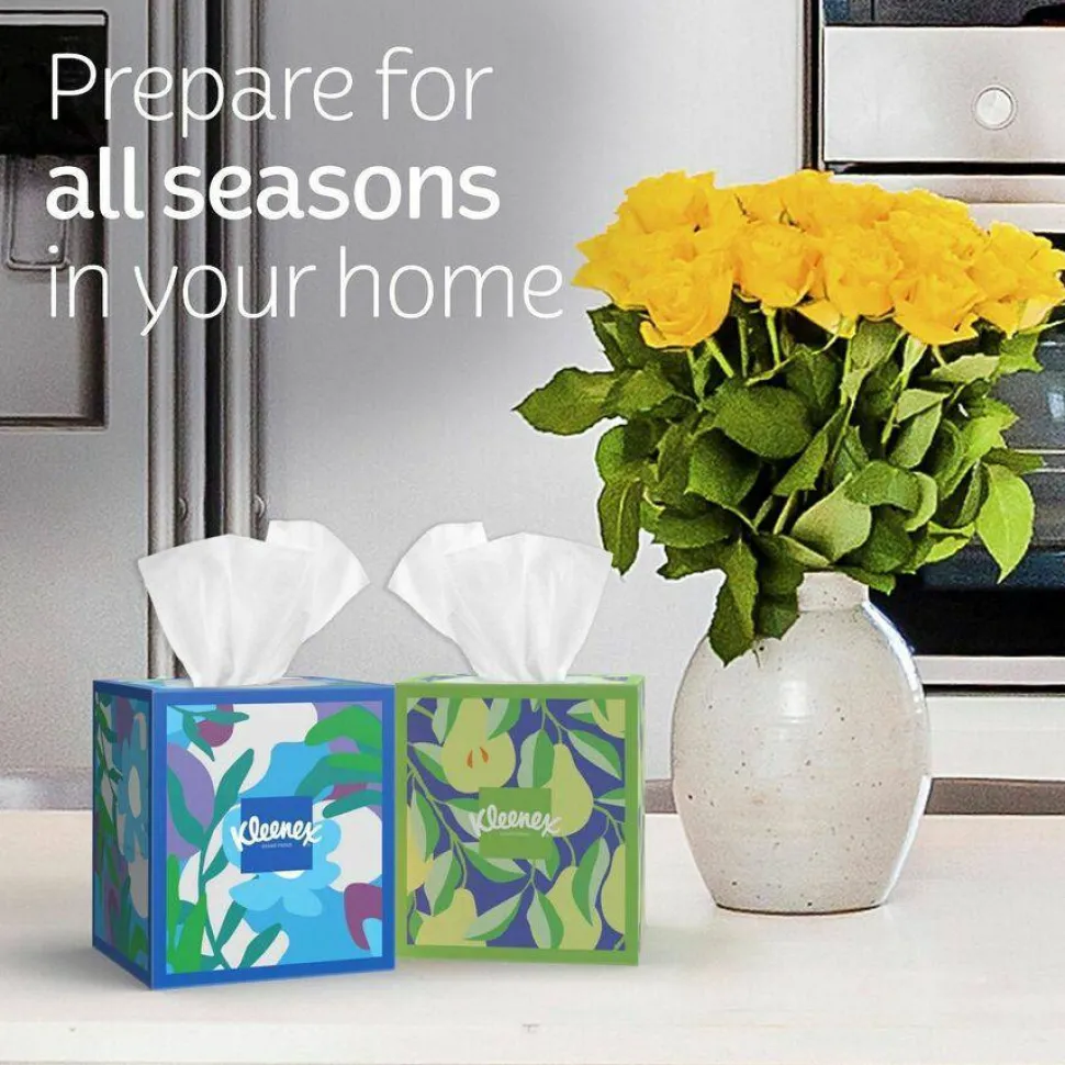 Kleenex Trusted Care 2-Ply Facial Tissues, White, 70 Tissues Per Box, Pack Of 4