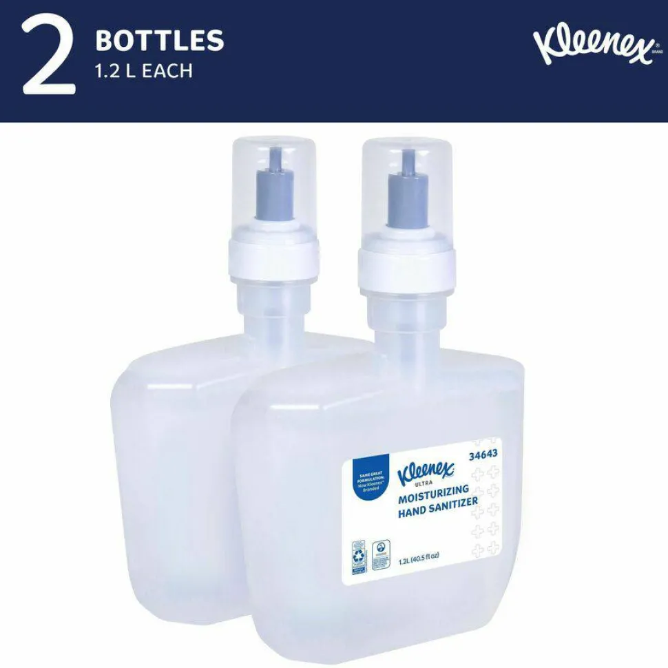 Kleenex Ultra Moisturizing Foam Hand Sanitizer, 1,200 mL Cassette, Unscented, 2/Carton