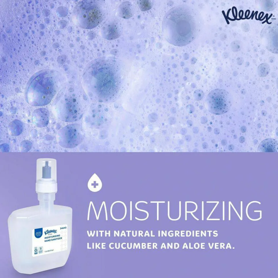 Kleenex Ultra Moisturizing Foam Hand Sanitizer, 1,200 mL Cassette, Unscented, 2/Carton