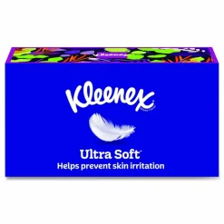 Kleenex Ultra Soft Facial Tissue, 3-Ply, White, 120 Sheets/Box, 4 Boxes/Pack, 8 Packs/Carton