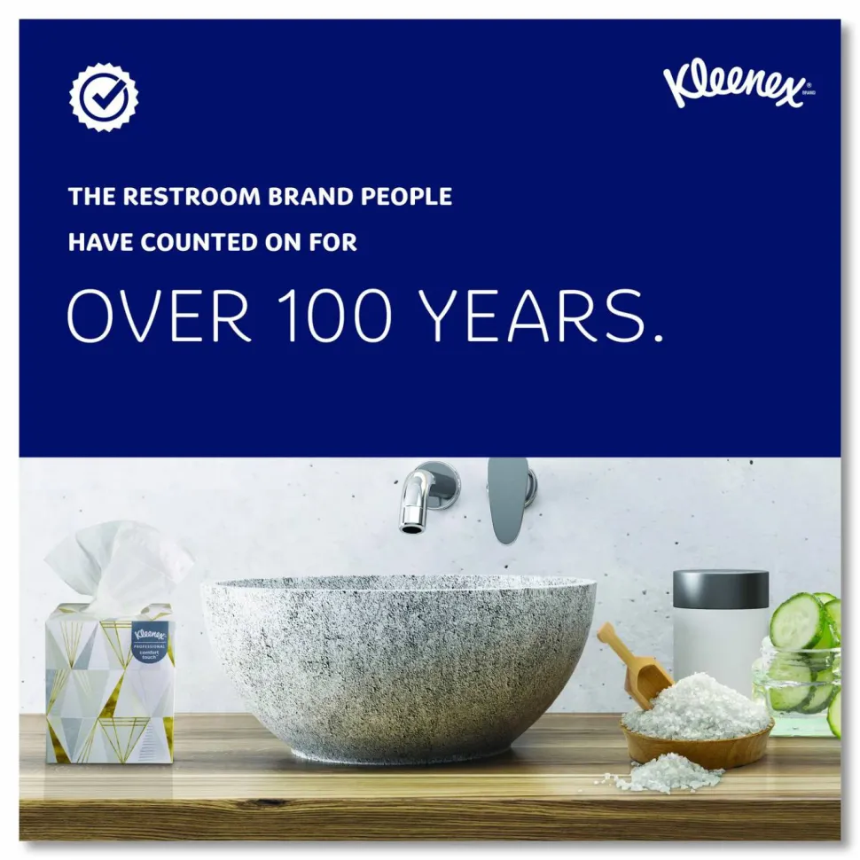 Kleenex White Facial Tissue for Business, Pop-Up Box, 2-Ply, 100 Sheets/Box