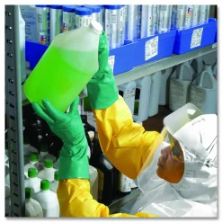KleenGuard A70 Chemical Spray Protection Aprons, Polyethylene-Coated Fabric, One Size Fits Most, Yellow, 100/Carton