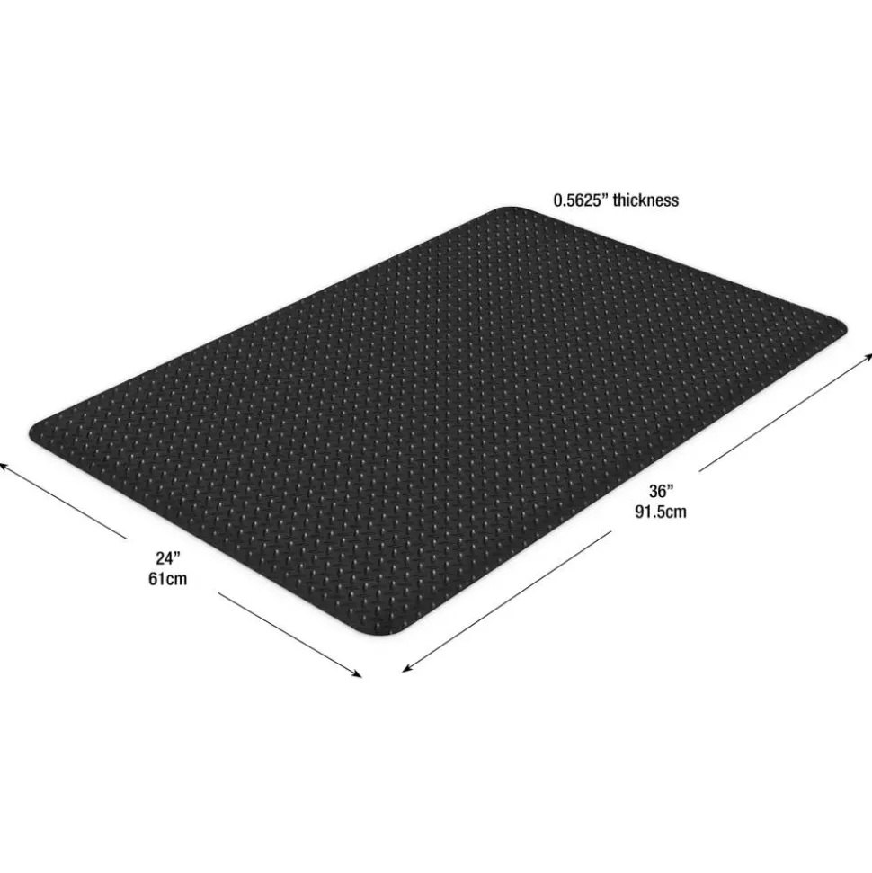 K-Marble Foot Anti-Fatigue Mat, 24"H x 36"W, Black/White