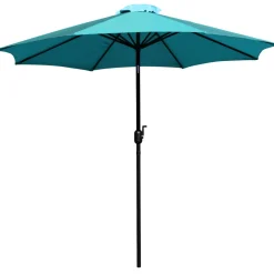 Kona Teal 9 FT Round Umbrella with 1.5" Diameter Aluminum Pole with Crank and Tilt Function