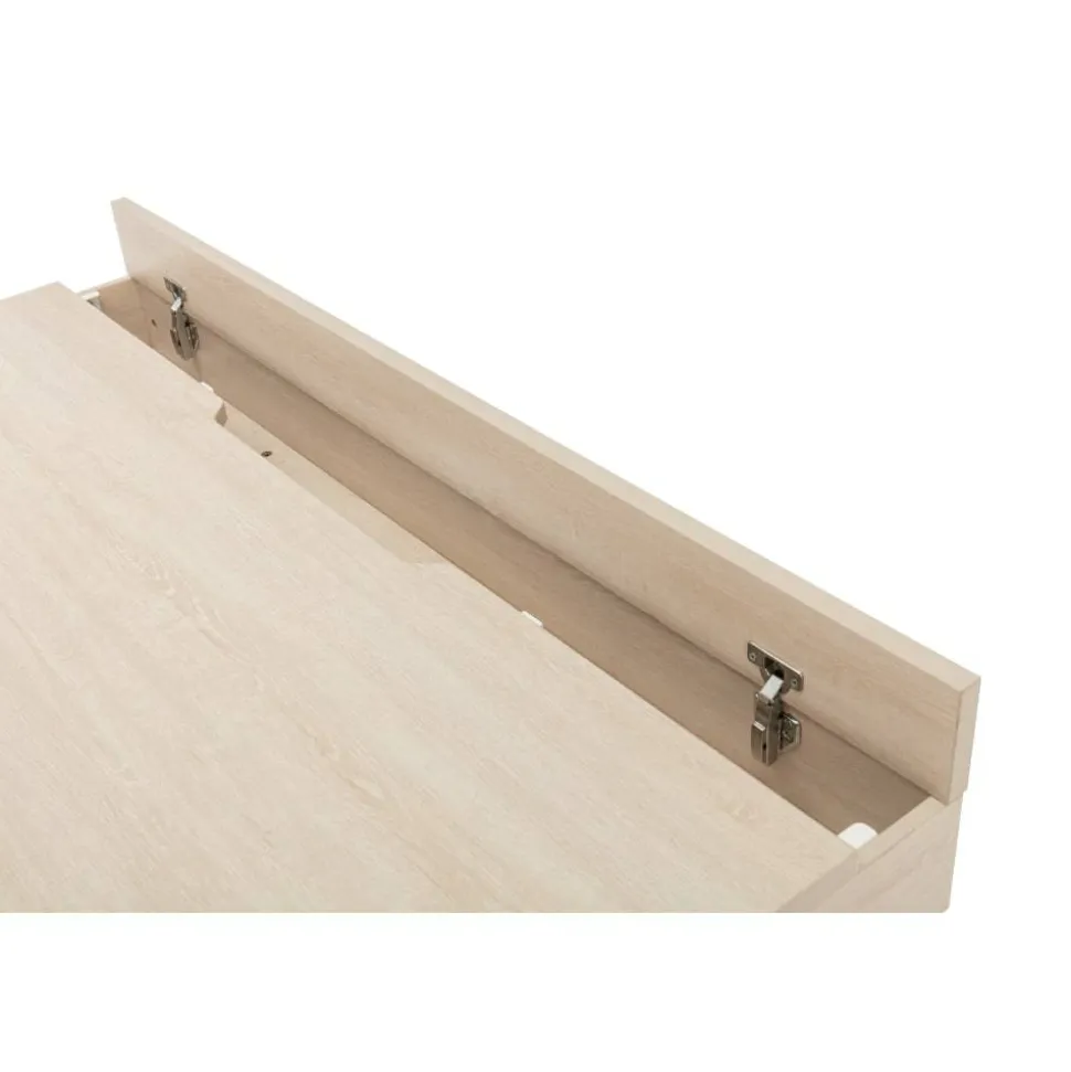 Koru Electric 59"W L-Shaped Height-Adjustable Standing Desk with Integrated Power & Charging, Natural Oak