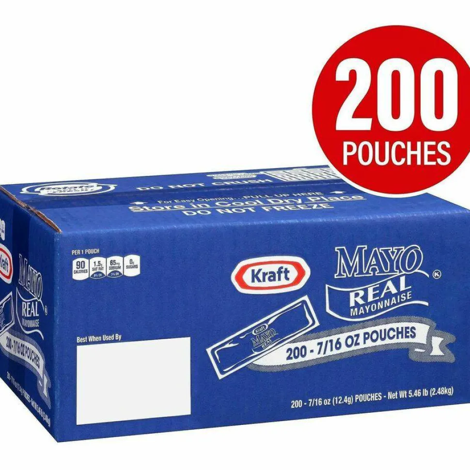 Kraft Mayo Real Mayonnaise, 0.44 oz Packet, 200/Box