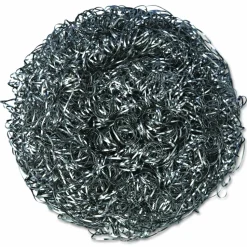 Kurly Kate Stainless Steel Scrubbers, Large, 4 x 4, Steel Gray, 12 Scrubbers/Pack, 6 Packs/Carton