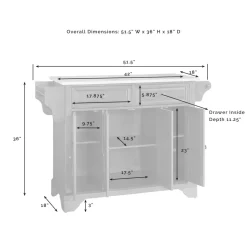 Lafayette Granite Top Full Size Kitchen Island/Cart
