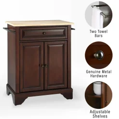 Lafayette Wood Top Portable Kitchen Island/Cart